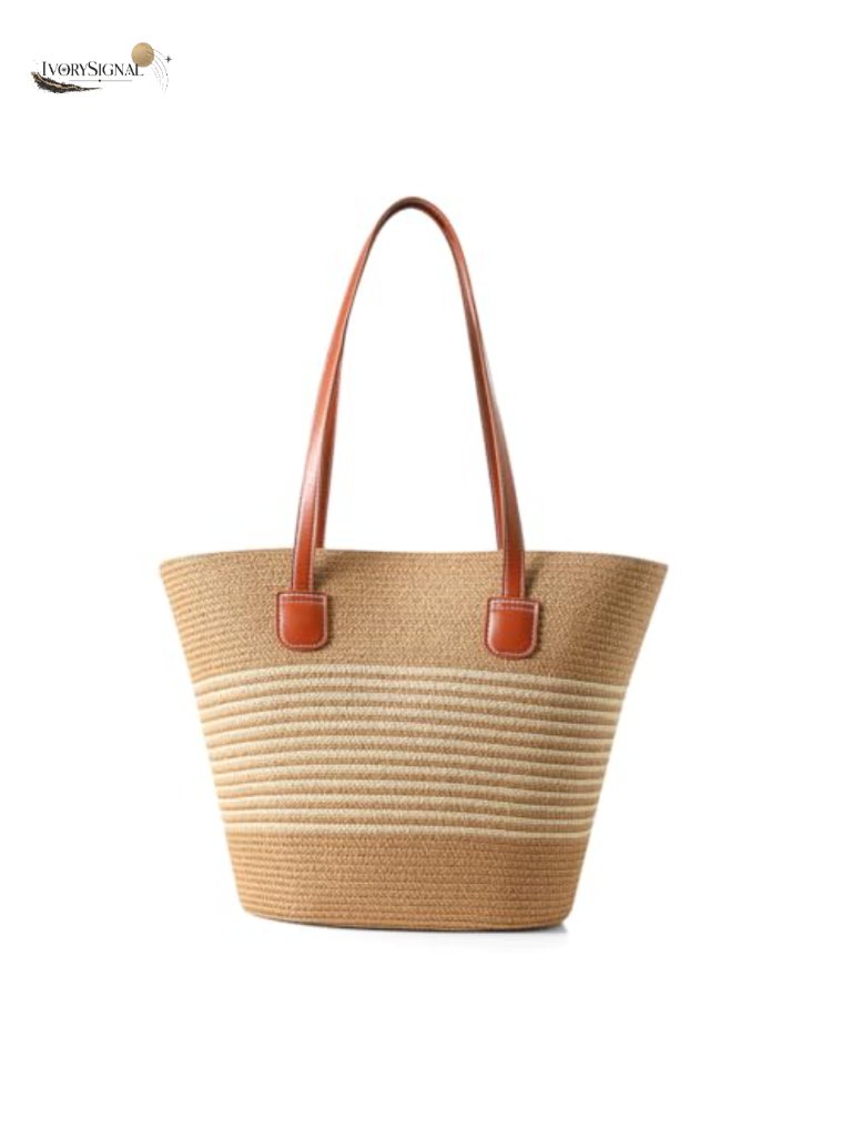 Natural Paper Rope Tote Bag - Summer Woven Shoulder Bag